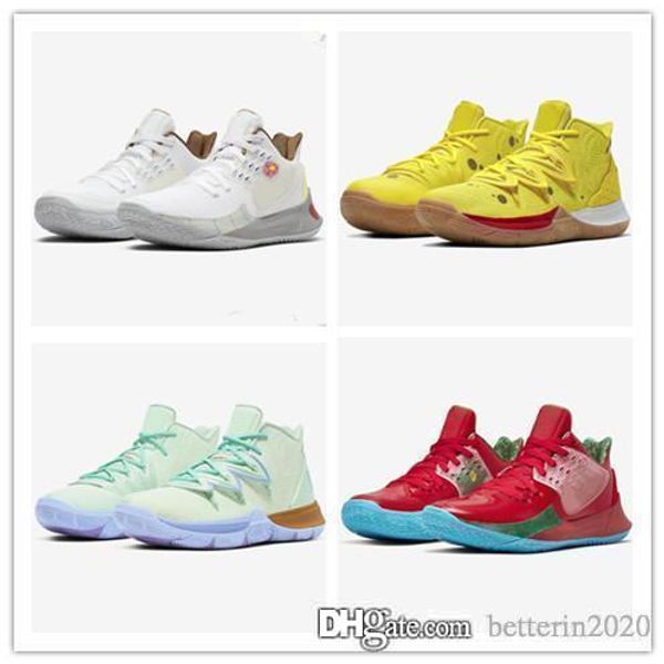 

new kyrie sponge bobs men basketball shoes 5 trainers kyrie irving 5s squidward mountain oreo friends patrick sports sneakers size 40-46