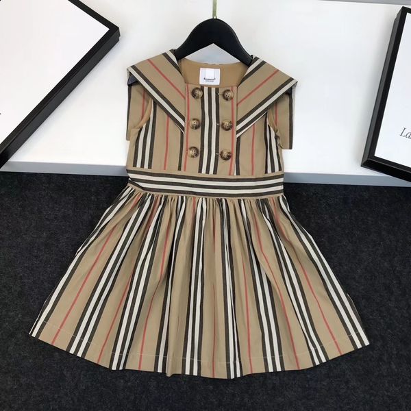 

Розничная 2020 девушка полосатое платье мода темно-синий стиль дети платье без рукавов дети весна лето одежда
