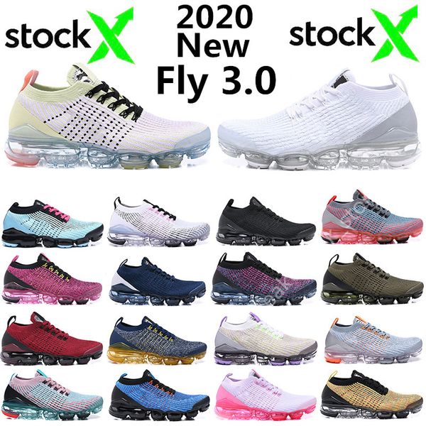 

new 2019 fly 3.0 triple black white men running shoes women breathable chaussures se knit sports cushion sneakers trainers runner