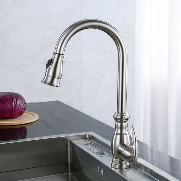 2020 Olmey 2 Functions Commercial Kitchen Faucet With Pull Down