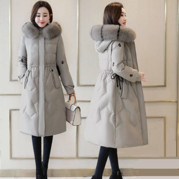 

winter woman jacket thick warm washed cotton cloth coat winter coat with raccoon fur collar, Black