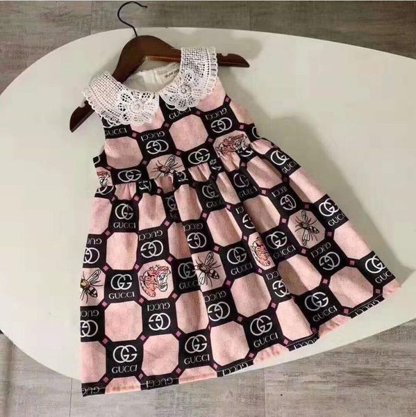 

2020 new girl dress brand fashion dress / dress girls short sleeve shirt summer t-shirt h518, Red;yellow