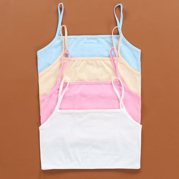 

kids underwear cotton girls tank candy color undershirt girls singlet baby camisole bra sport, Blue