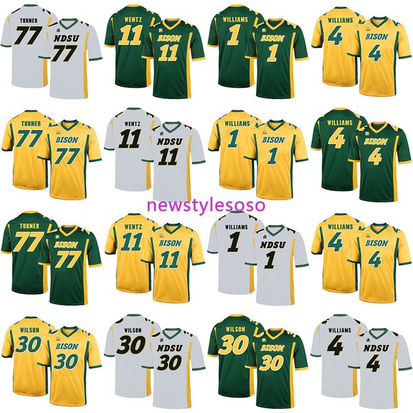 

2019 ncaa football north dakota state bison 77 turner 11 венц 1 williams 4 уильямс 30 уилсон джерси, Black;red