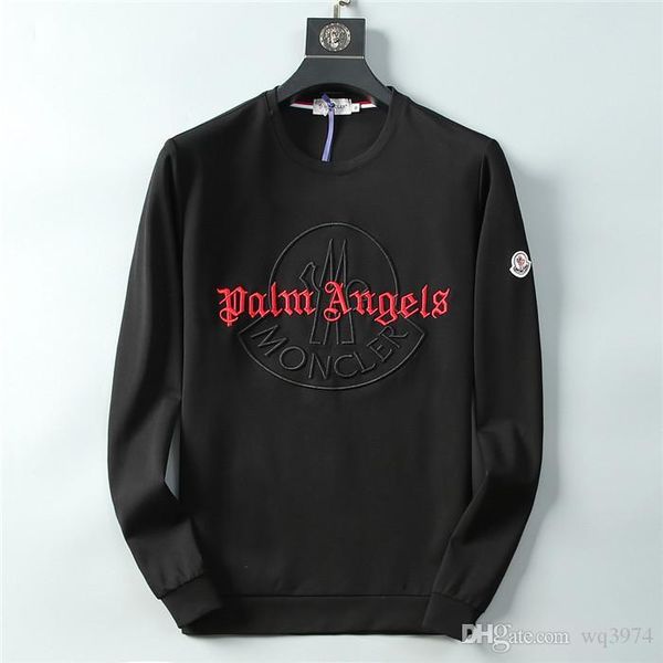 

palm angels brand hoodies mens mcler designer streetwear sweatshirts women hip hop cotton luxury hoodie sweatshirt, Black