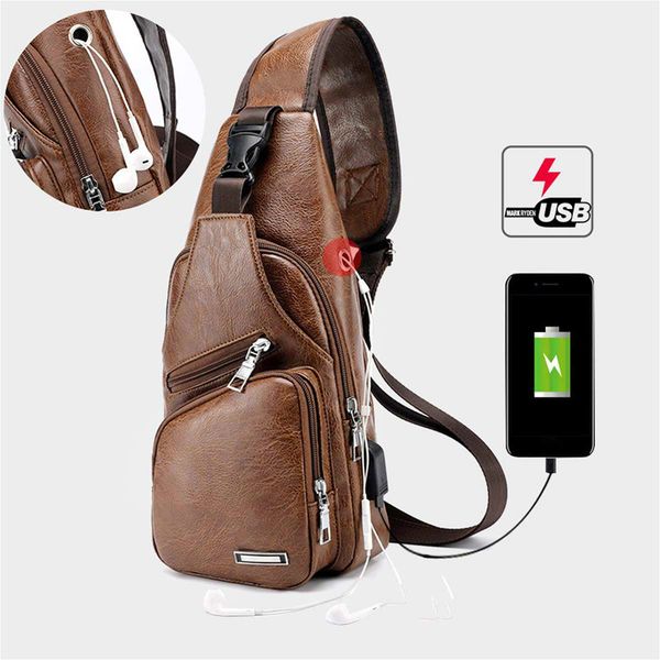 

мужская crossbody сумка мужских usb chest сумка конструктор сумка из кожи сумка плечи diagonal пакет new рюкзак для путешествий