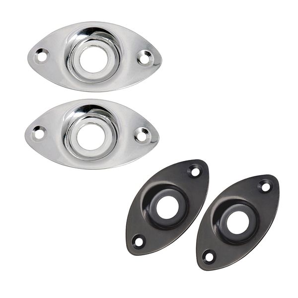 

4 pieces oval guitar bass jack socket plates diy luthier tool