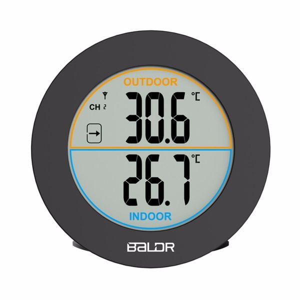 

baldr round shape wireless thermometer table indoor outdoor lcd display digital wall temperature meter sensor b0127t2