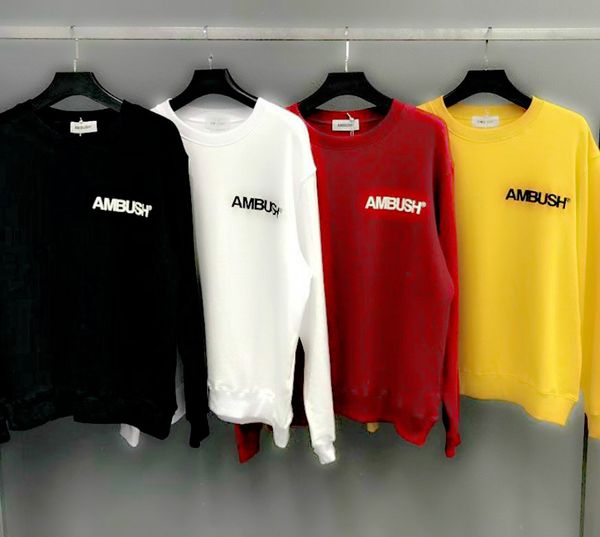 

new ambush sweatshirts casual classic japan ambush hoodies black white red yellow ab printing ambush pullover sellers