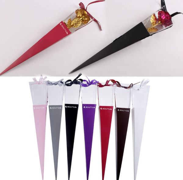 

день святого валентина элегантный один цветок роза конус свадебный декор челнок подарочная коробка