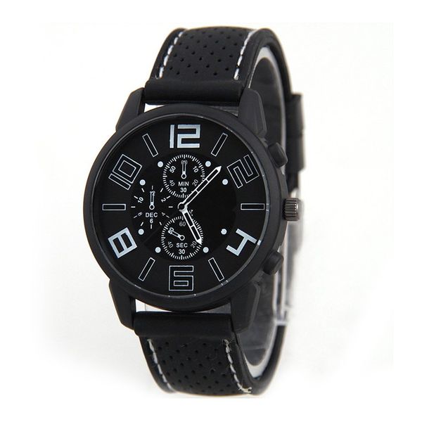 

silicone band alloy bottom quartz wristwatches universal wrist watch portable male sports clocks luxury watch, Slivery;brown