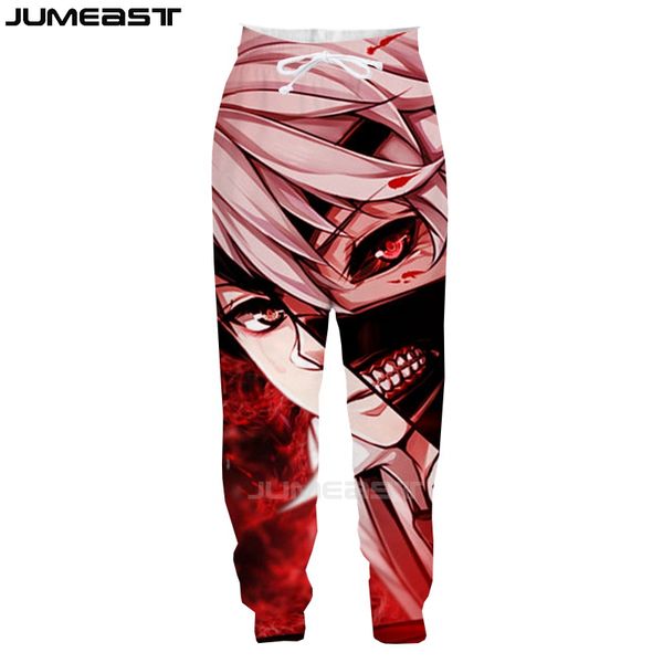 

jumeast марка мужчины / женщины 3d печатных аниме токио вурдалак повседневная длинные брюки спортивные пуловеры длина штаны модные брюки, Black