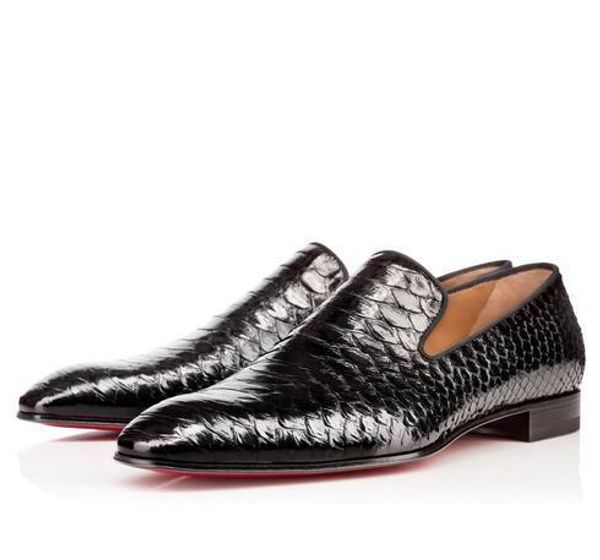 

2019 new brand red bottom loafers luxury party wedding shoess designer black patent leather suede dress shoes for mens slip on flats cs09