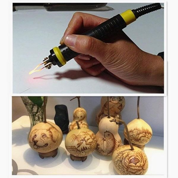 

domestica 60w digital display pyrography machine gourd wood burning soldering irons pen craft tool kits pyrography machine kit