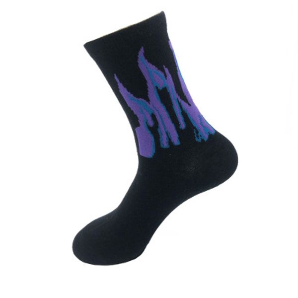 

Men Luxury Socks Ins Fashion Style Flame Socks Street Hip-hop Skateboard In The Tube Long Hose Brand Lovers Trendy Stocking