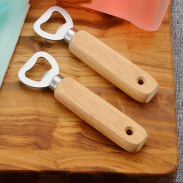 

stainless steel beer bottle openers with rubber wood handle bottle openers bar tools gadget kitchen tools t2i5261