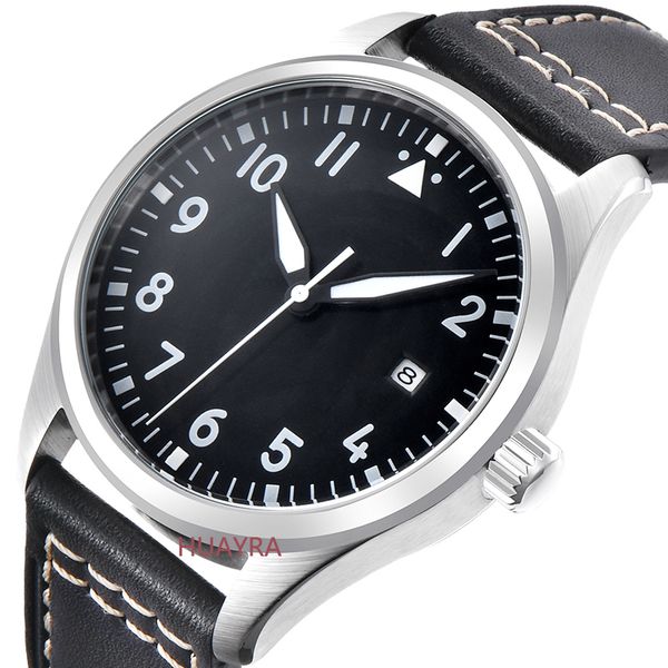 

men's classic black blue dial luminous mingzhu2813 sports mechanical watch 40mm, Slivery;brown