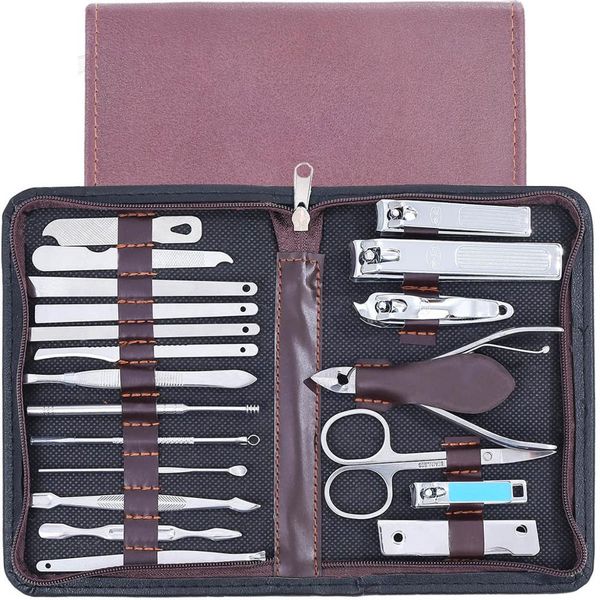 

20pcs/set nail nlipper set manicure pedicure household nail clippers scissors tool combination zipper bag two colors