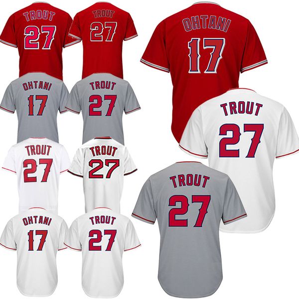 

Ba eball jer ey lo angele ange 27 mike trout 17 hohei ohtani jer ey exqui ite embroidery hirt breathable ab orbent