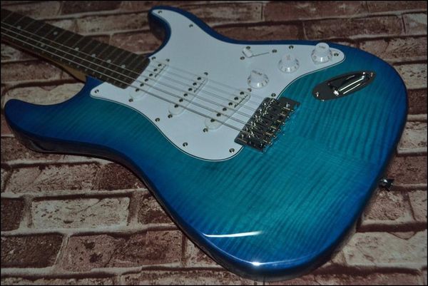 

wholesale - bule maple electric guitar musical instruments hot
