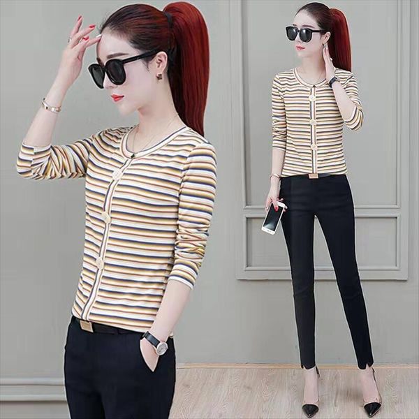 

2020 круглый воротник тонкой базы простой длинный рукав 2020 круглого воротник тонкой футболки базовой рубашка с длинным рукавом простой фут, White