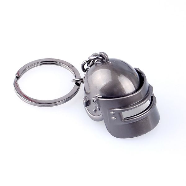 

pan-shaped helmet shaped pendant keychains creative stainless steel badge key ring shooting game fans gift kcn506, Silver
