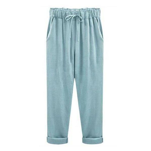 

2020 women casual simple fashion summer pencil ankle length pants loose leisure baggy slimmer long trousers plus size -6xl, Black;white