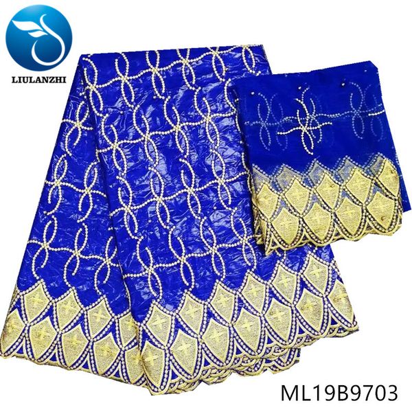 

liulanzhi blue bazin lace fabrics fashion african bazin riche embroidery beads fabric for dress 5+2yards riche getzner ml19b97, Black;white