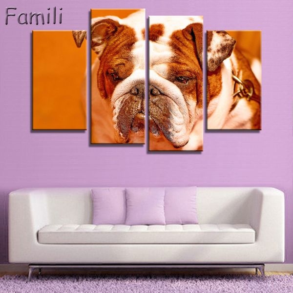 

4pcs home decor canvas painting animal dog cat art picture for dedroom bedside decor nursery kids room kitten puppy painting