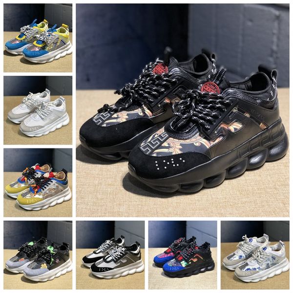

versace chain reaction women luxury designer casual shoes muti colors leopard black district medusa link-embossed sole men athletic trainers