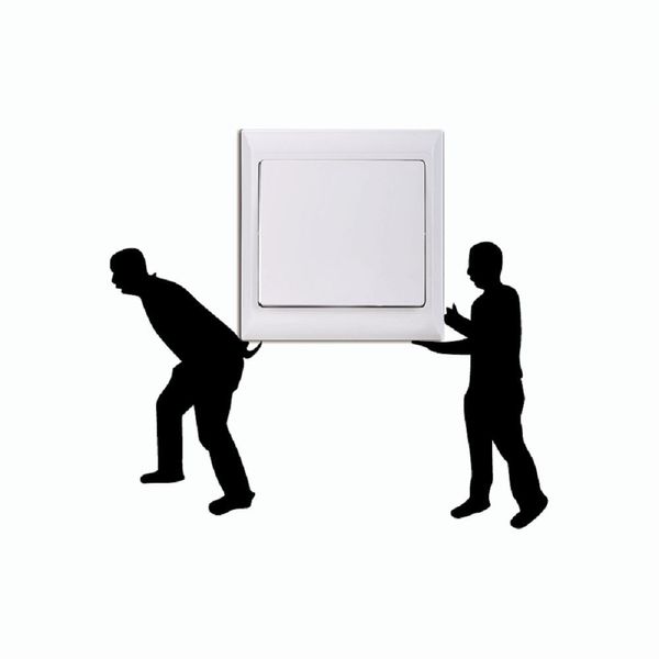 DSU Creativo Moving Men Silhouette Switch Sticker Divertente Cartoon Vinyl Wall Decal