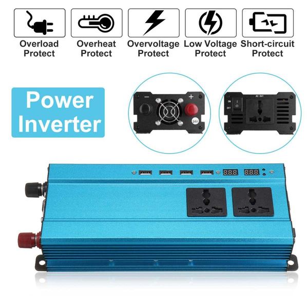 

kroak inverter 12v 220v 5000w pea car power inverter voltage transformer converter 12 220 charger solar inversor 12v 220v