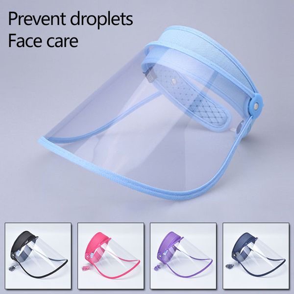 

transparent adjustable visor cap for women men summer anti-spitting dustproof protective sun face cover shield hats, Blue;gray