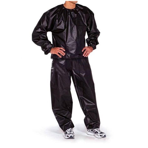 

waterproof windproof pvc sauna suit anti-rip training fitness weight loss sport sauna clothes solid color gym suit, White;black