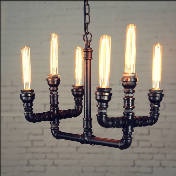 

water pipe pendant lamp for cafe personalized bar restaurant industrial metal loft vintage hanging pendant light