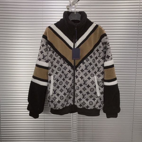 

asian oversize men's autumn and winter suit high collar casual fashion letter printing stitching wild european style handsome b, Black;brown