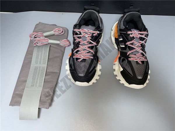 

new track 3,0 сочетание черный оранжевый белый париж тройной тапки роскошные дизайнеры спорт дышащие mens женщина повседневная обувь лучшие, Black