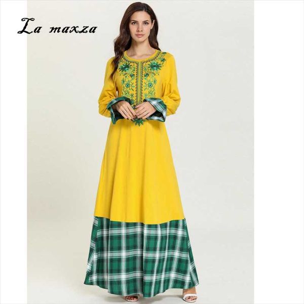 

мусульманин платье вышивка мода модест исламская партия кафтан вечера партии dubai long мусульманское платье 7795, Red