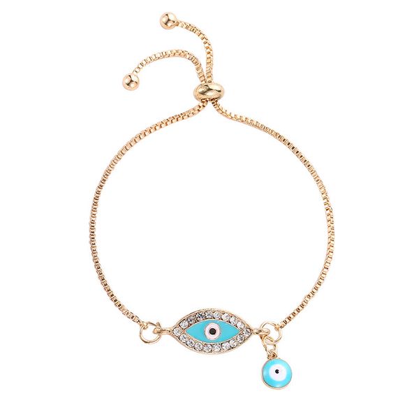 

doreenbeads fashion bracelet light blue dark blue eye fashion alloy gold color bracelet for women jewelry accessories,1 piece, White