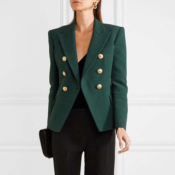 

women blazer double breasted spring autumn blazer coat women 2020, White;black