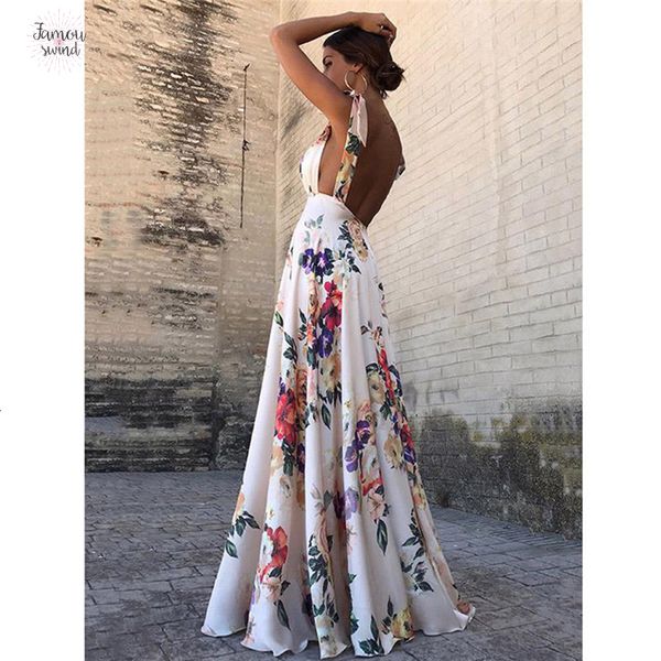 

лето сексуальное платье цветочные печати женщины vintage рукавов v шеи backless summer long boho party cocktail вскользь сыпучие пляж pink, Black;gray