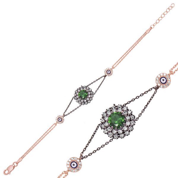 

merve silver green цирконий аутентичные женский браслет, Golden;silver