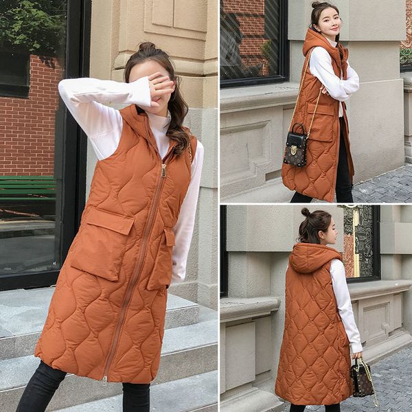 

winter loose coat schoolgirl cotton-padded clothes girls long fund cotton-padded jacket easy woman back season down cotton vest, Tan;black