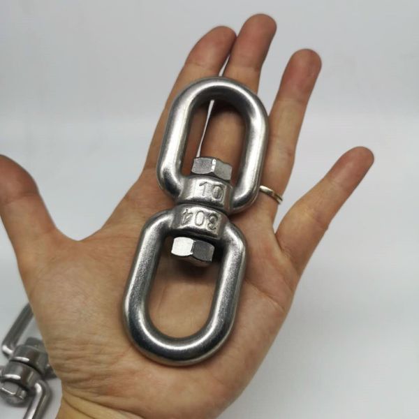 

1pcs m10 304 stainless steel double end eye swivel hook shackle
