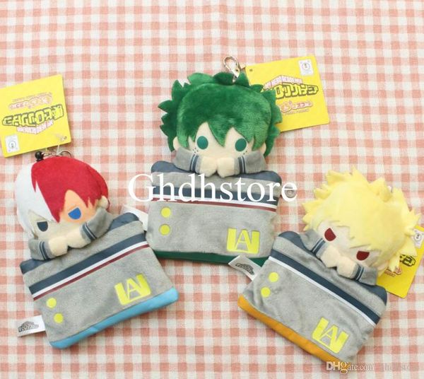 

new 3 styles my hero academia bakugou katsuki todoroki s midoriya izuku plush bag anime collectible coin card bags stuffed soft bags