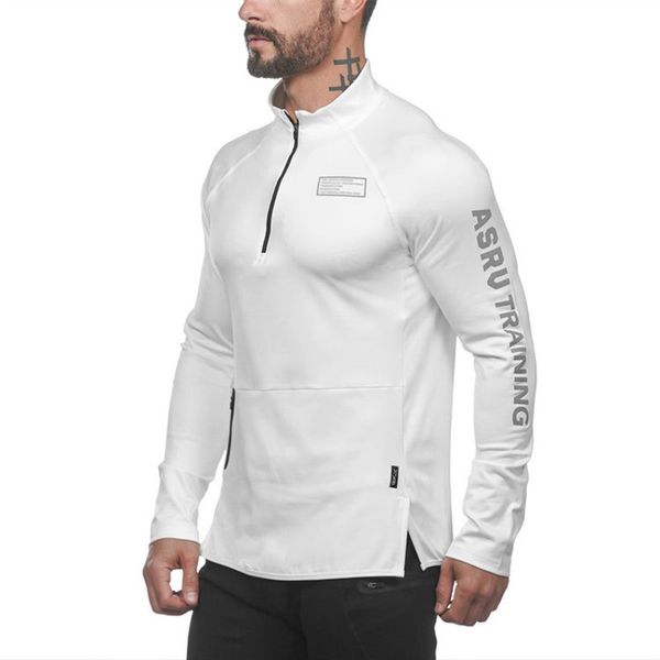 

2019 new sports running jacket men brand long sleeve hoodies sweatshirt men gym sweatshirt jacket training pullover clothes, Black;red
