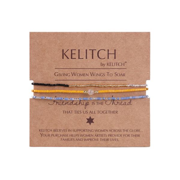 

kelitch boho tribal miyuki beaded bracelets colorful charm seed beaded tassel cuff bracelets handmade fashion women men jewelry, Black