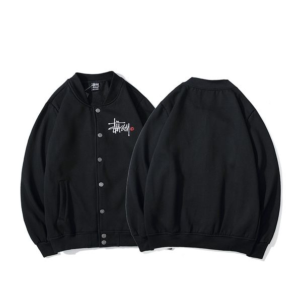 

stussys high end hrand customized jacket luxury fashion mens designer jacket tide brand embroidered cotton casual couple jacket selling, Black;brown