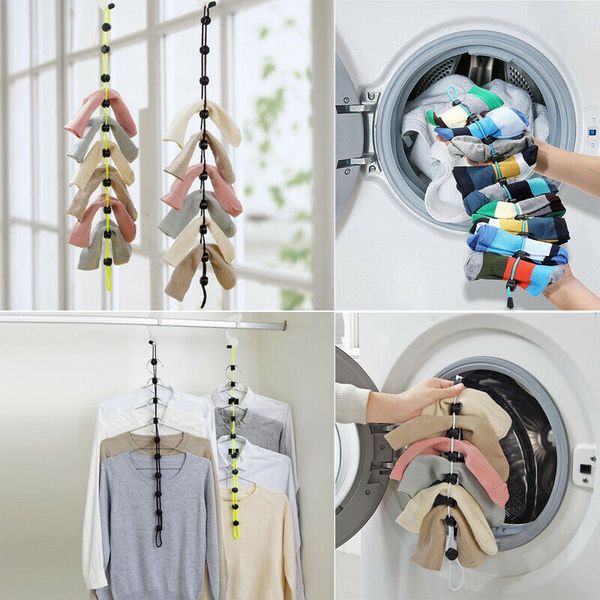 

home socks hanging rope creative multi-function washing clothes basket net