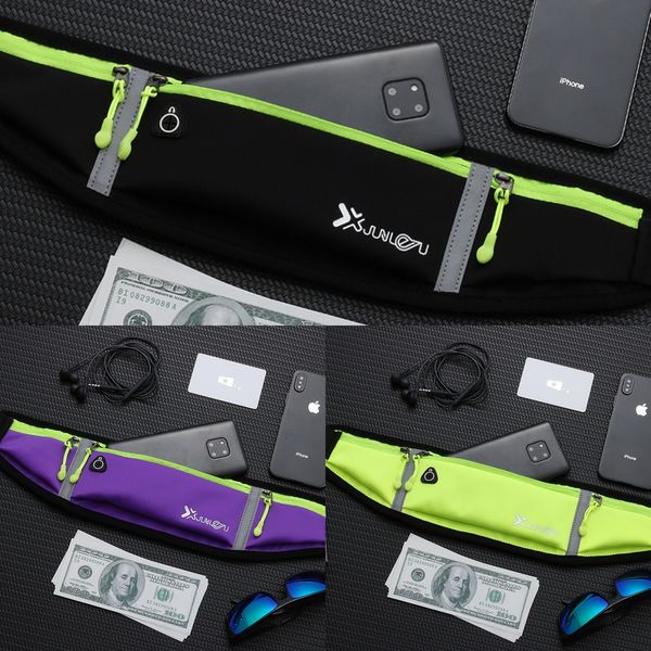 

6gbkm waist pack reflective strip running phone running outdoor hiking travel women's waterproof waist bag phone bag reflective strip